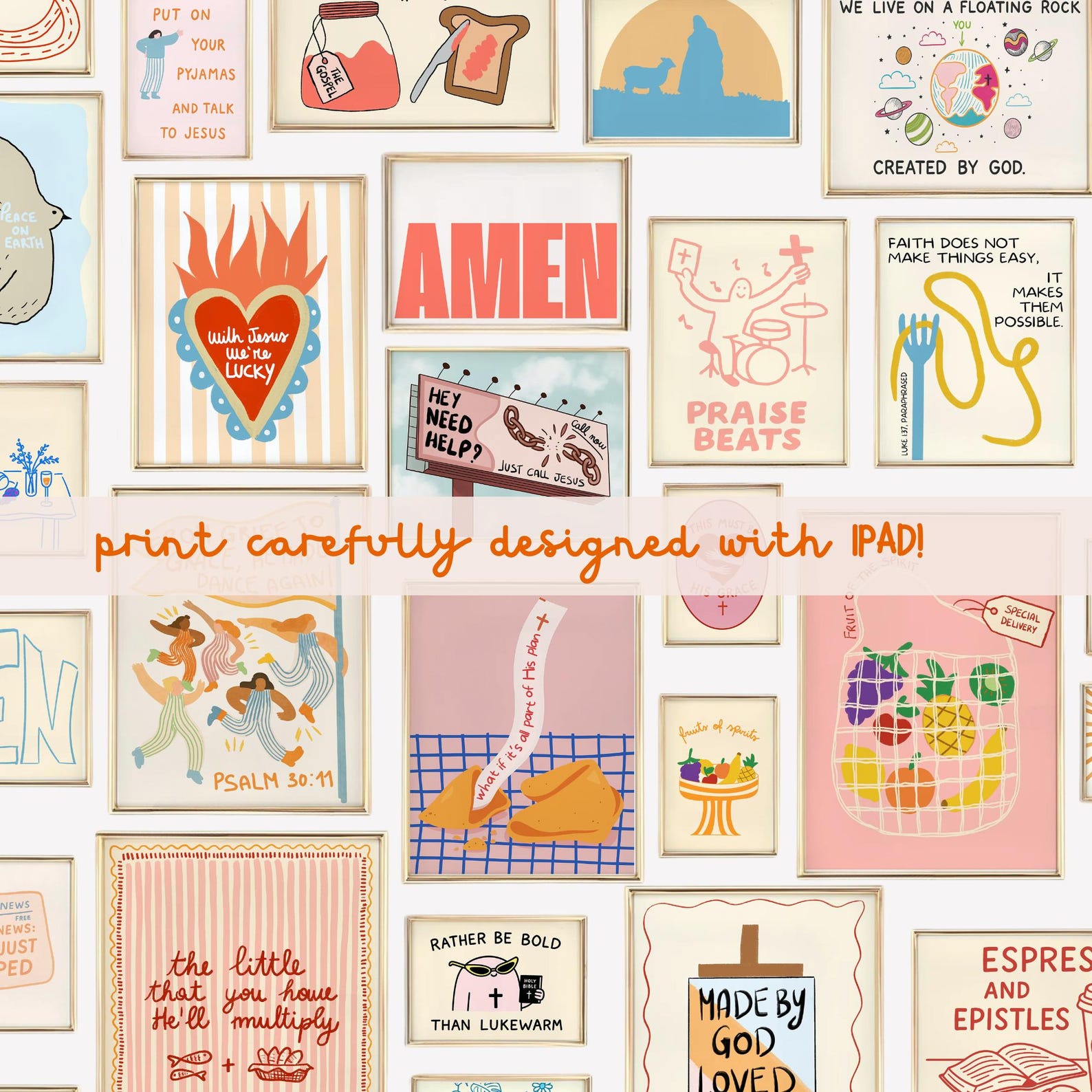 Trendy Christian Wall Art Bundle 100+ Colorful Bible Verse Prints ...