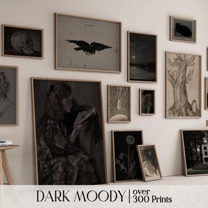 Dark Academia Decor, Mega Bundle Set di oltre 300 stampe, Set di stampe da parete Moody Dark, Dipinti Cottagecore, Stampa Moody, Stampa Dark
