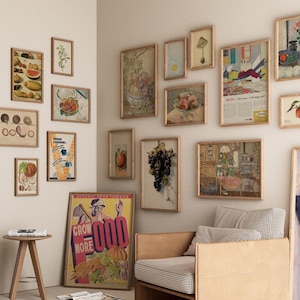 Vintage Kitchen Gallery Wall Set of 200, Kitchen Wall Art, Food Prints ...