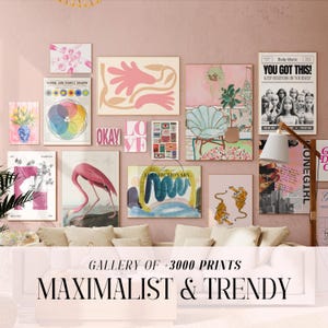 MEGA BUNDLE Of Eclectic Gallery Wall Set, Maximalist Wall Art, Trendy Wall Art, Maximalist Home Decor, Eclectic Prints, Retro Prints
