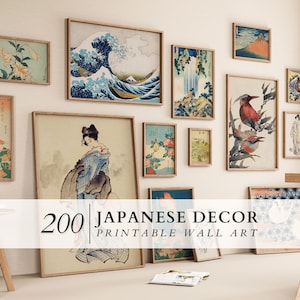 Maximalist Japanese Wall Art, Eclectic Vintage Gallery Wall Set, Japanese Bundle of 200 Prints, Asian Printable Wall Art, Japan Poster Art