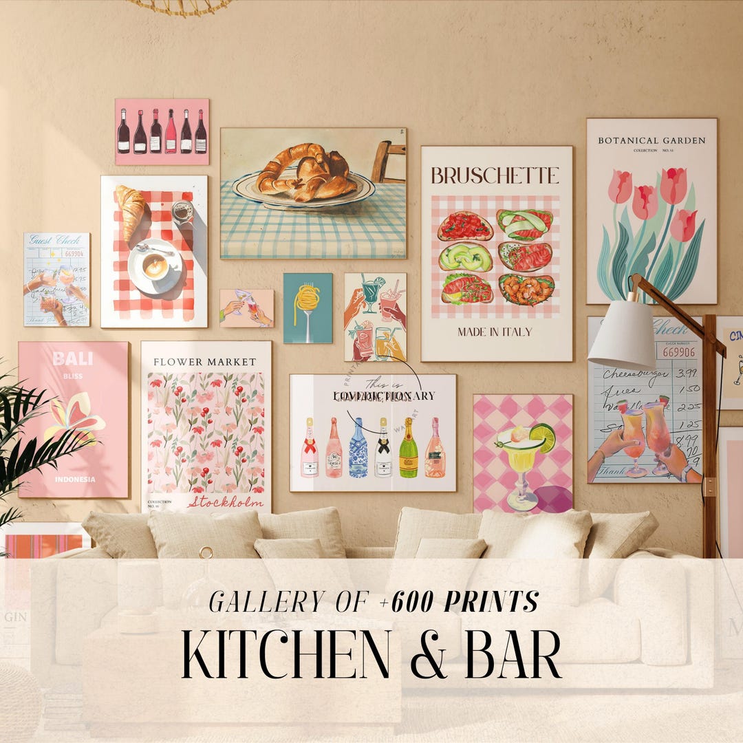 Kitchen Gallery Wall Art Prints, Modern Food Decor (digital Download ...