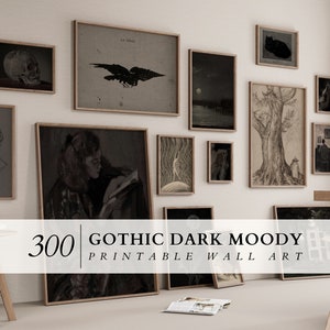 Dark Academia Decor, Mega Bundle Set Of 300+ Prints,Moody Dark Printable Gallery Wall Art Set,Cottagecore Paintings, Moody Print, Dark Print