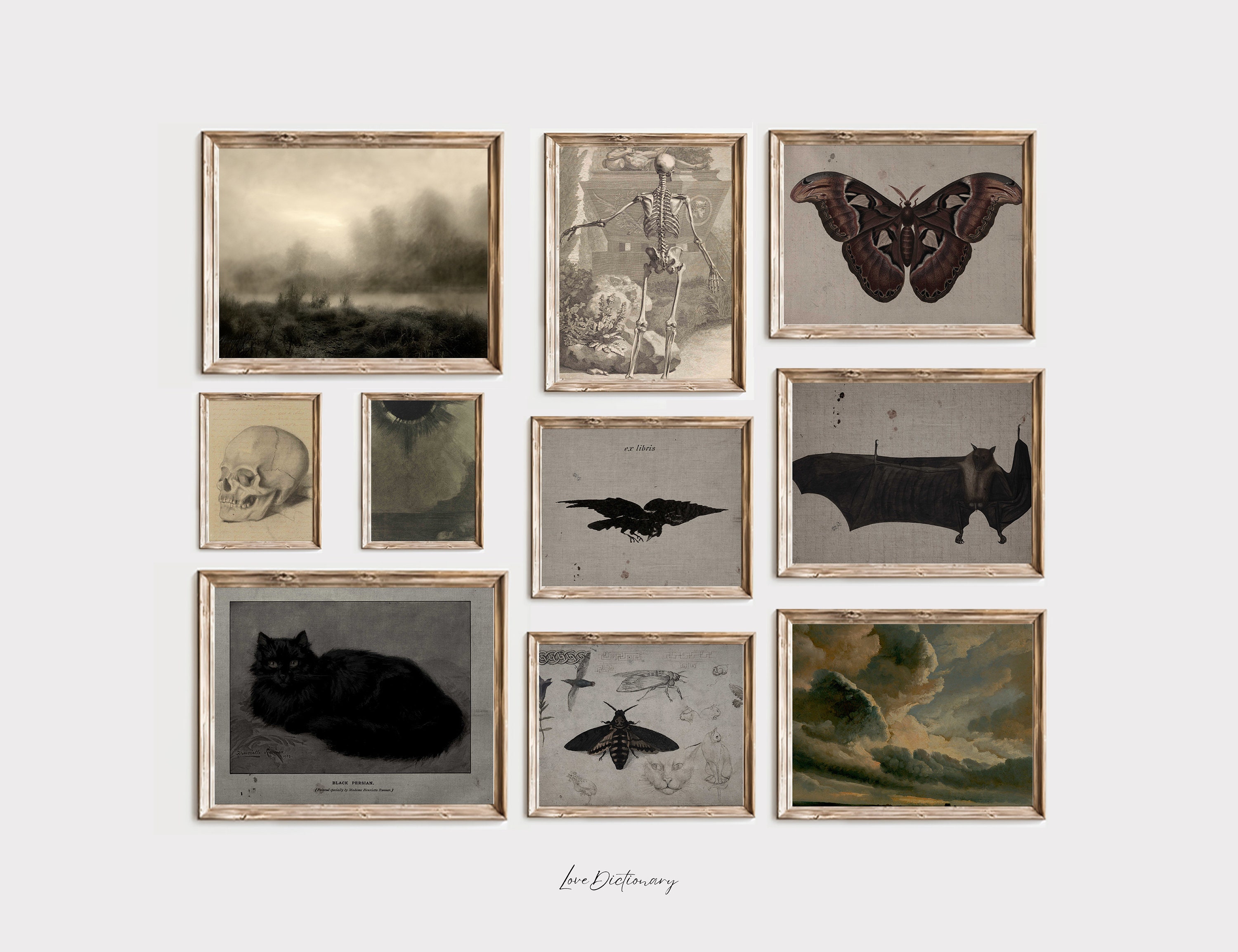 Dark Academia Gallery Wall Art Set, Moody Cottagecore Prints (digital ...