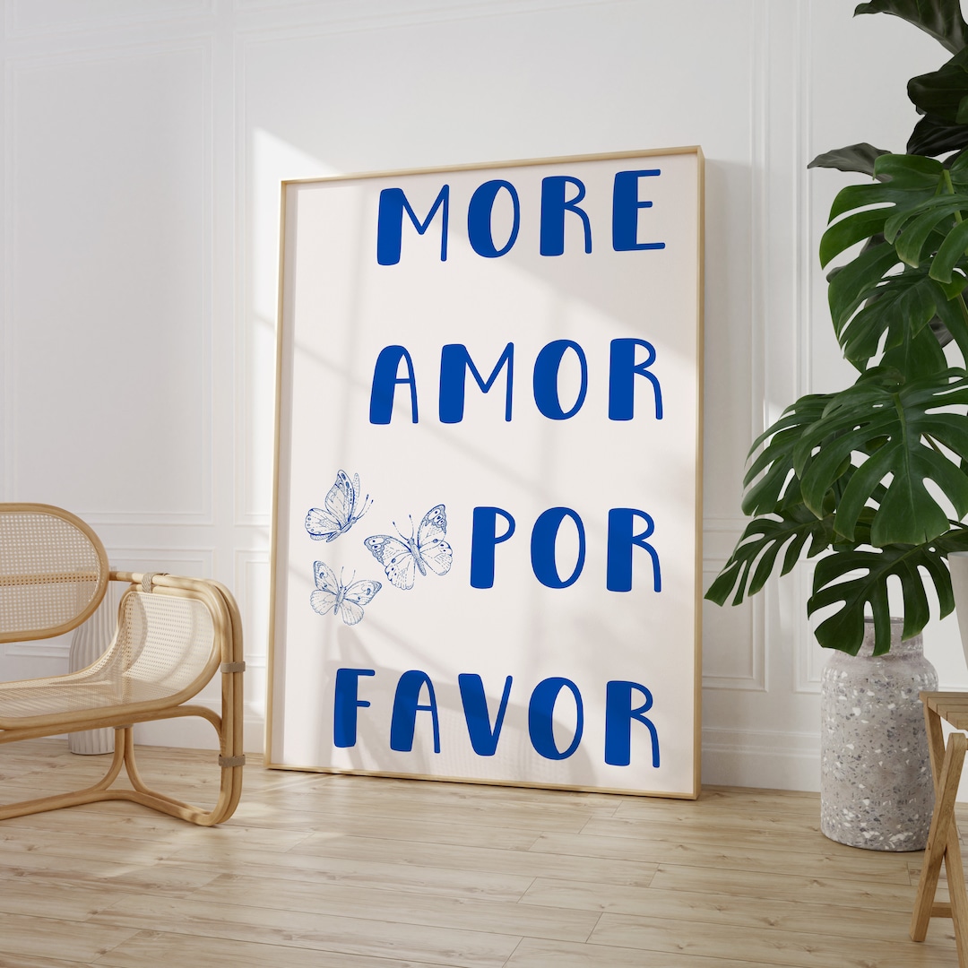 More Amor Por Favor Printable Art Wall Art, Maximalist Poster, Modern