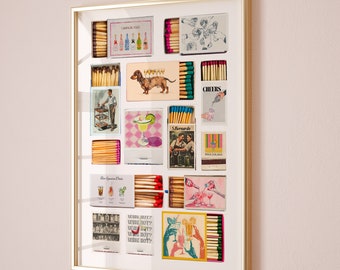 Vintage Matchbox Print, Trendy Matches Poster, Retro Matchbook Wall Art, Bar Cart Aesthetic Print for Apartment, Instant Digital Download