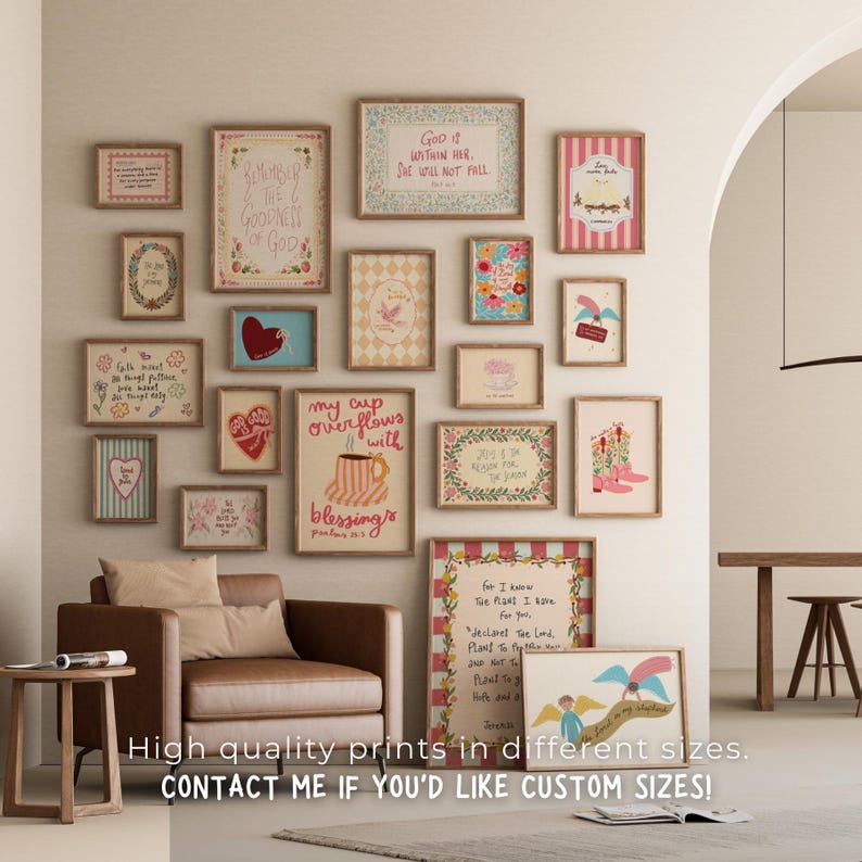 Christian Coquette Wall Art Bundle, Pink Bible Verse Prints (Digital Download) image 7