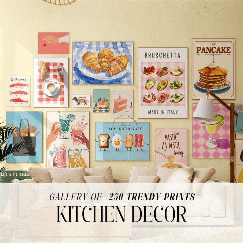Kitchen Gallery Wall Art Prints, Food Decor (digital Download) - Etsy