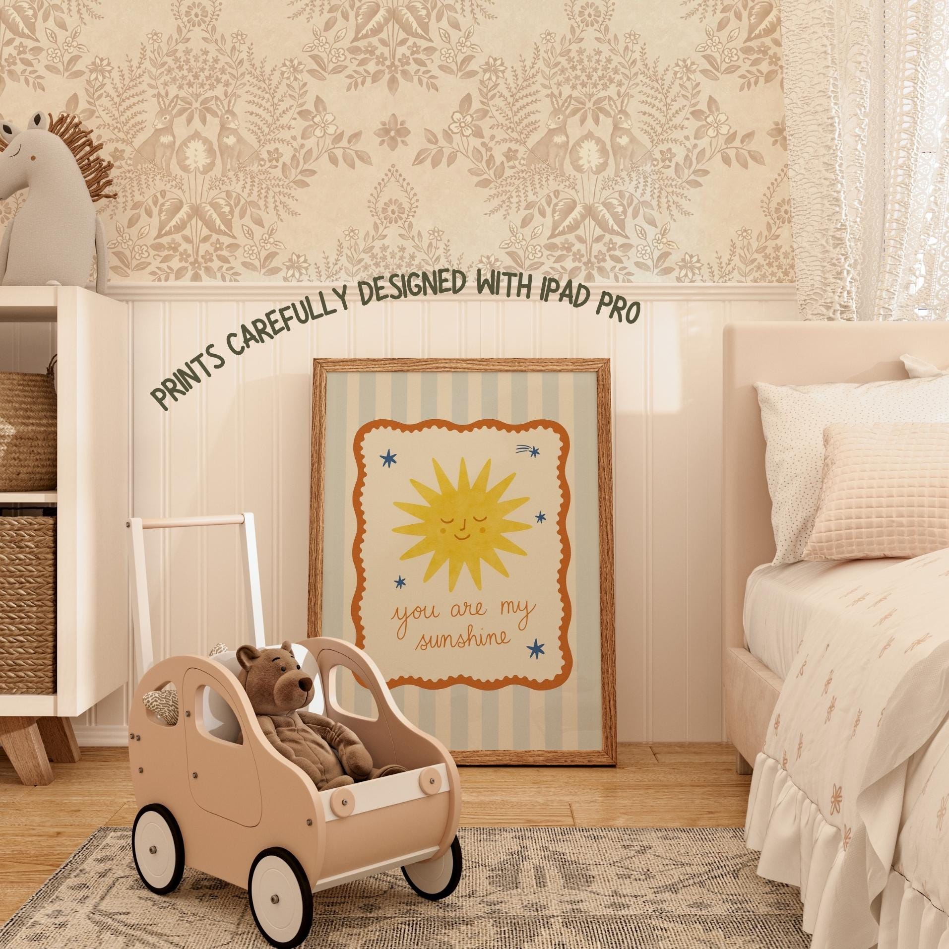 You Are My Sunshine Nursery Print, Vintage Sun Wall Art for Kids ...