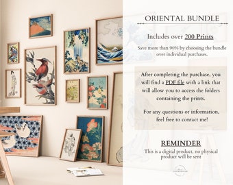 Maximalist Japanese Wall Art, Eclectic Vintage Gallery Wall