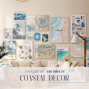 Set of 600 Coastal Wall Set Prints, Nautical Decor, Surf Prints, Prints Summer Wall Art, Beach Prints, Trendy Beach Gallery Wall, Summer Art