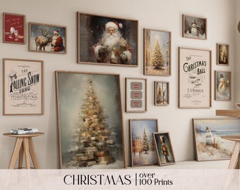 Rustic Christmas Print Set, Winter Gallery Wall Art (Digital Download)