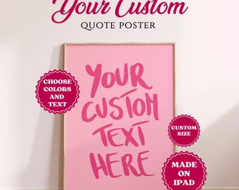 Custom Text Poster, Personalized Typography Print (Digital Download)
