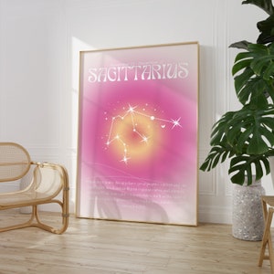 SAGITTARIUS Star Sign Instant Download Print, Zodiac Art Printable, Spiritual Wall Art, Aura Gradient Poster , DIGITAL DOWNLOAD.