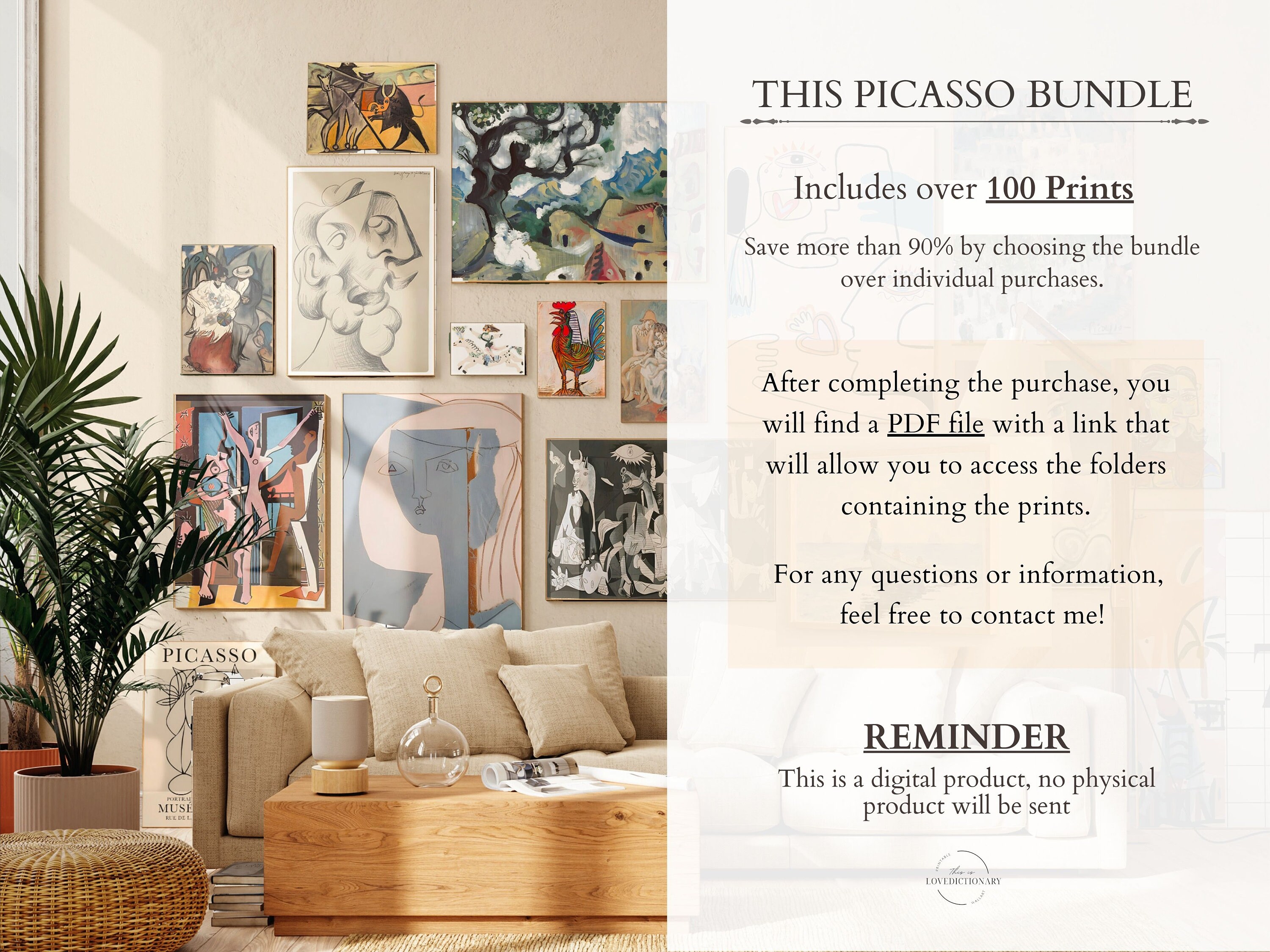Picasso Set of 160 Prints, Picasso Printable Download, Abstract