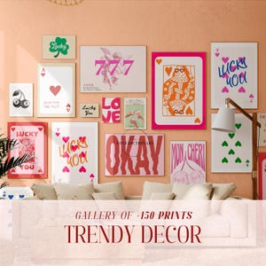Set 150+ Trendy Wall Art, Eclectic Wall Art, Maximalist Wall Decor, Retro Wall Art, Trendy Print, College Room Decor, Preppy Poster Print