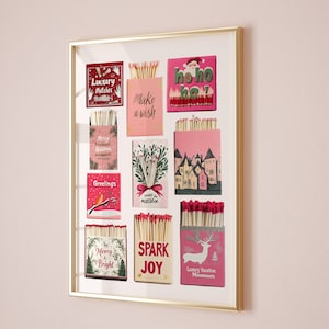 Vintage Matchbox Print, Trendy Matches Poster, Retro Matchbook Wall Art, Bar Cart Aesthetic Print for Apartment, Instant Digital Download