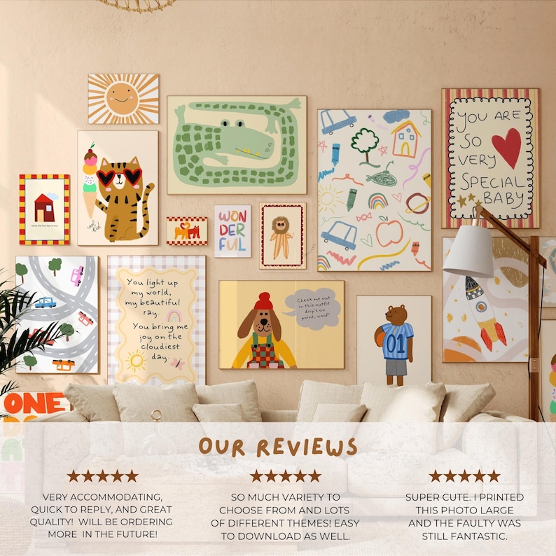 Bundle of +1250 Nursery Prints, Kids Room Wall Art, Baby Room Decor, Playful Animal Prints, Eclectic Nursery Wall Art, Educational Prints image 2