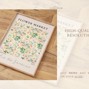 Flower Market Print Set of 100 Flower Gallery Wall Set, Trendy Floral Posters, Colorful Art Print Bundle, Botanical Art Set,Digital Download image 9