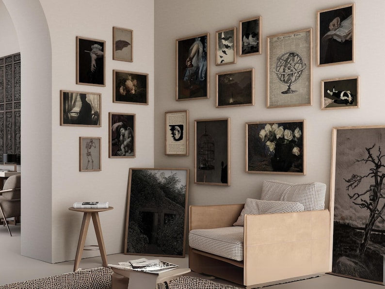 Dark Academia Gallery Wall Art Set, Moody Cottagecore Prints (digital ...
