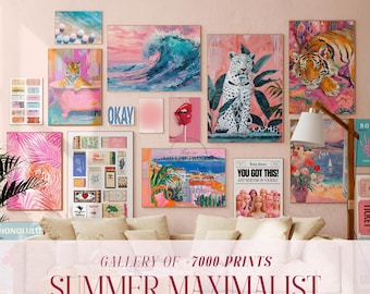 Eclectic Gallery Wall Set, Maximalist Retro Art Prints (Digital Download)