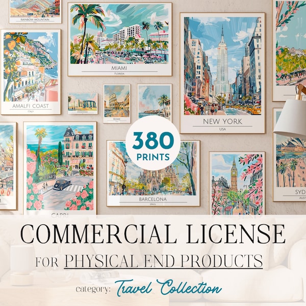 Commercial License for Set of 380 Wall Art Bundle, Poster Set License, Only Physical Product Commercial License, Start Your Small Business