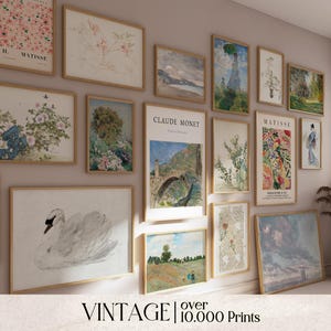 Vintage Printable Country Landscape Oil Painting Mega Bundle, Antique Farmhouse Mountain Nature Print Wall Art, Set Of 10k Digital Download