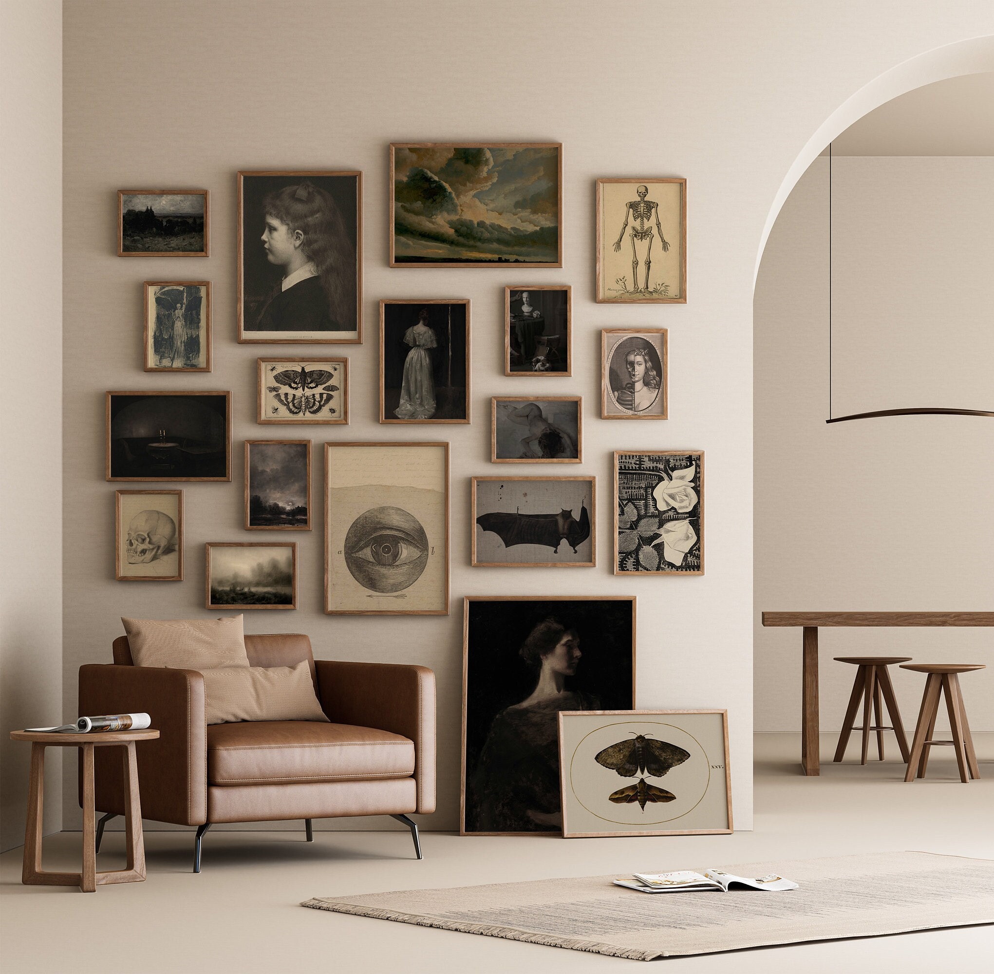 Dark Academia Gallery Wall Art Set, Moody Cottagecore Prints (digital ...