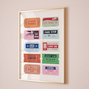 Trendy Wall Art, Pink Retro Print, Life Ticket Stub Poster, Printable College Apartment Poster, Dorm Room Digital Prints, Preppy Room