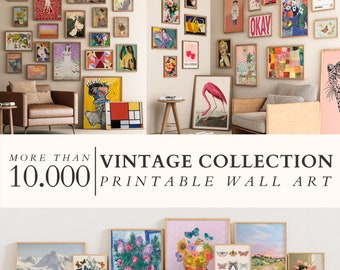 Set da parete 10K+ Gallery, set MEGA BUNDLE MIX, arte da parete eclettica, set da parete vintage, arredamento massimalista, decorazione da parete della cucina, download digitale