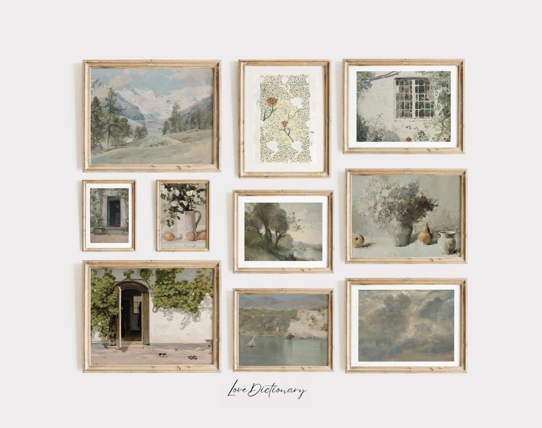 Vintage Mediterranean Wall Art, Set of 10 Prints, Mediterranean Decor