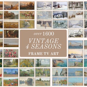 Frame TV Art Set of +1600, Winter Tv Frames, Vintage Art, Landscape Oil Painting, Frame Tv Art, Samsung Frame TV Art, Fall Frame Tv, Digital