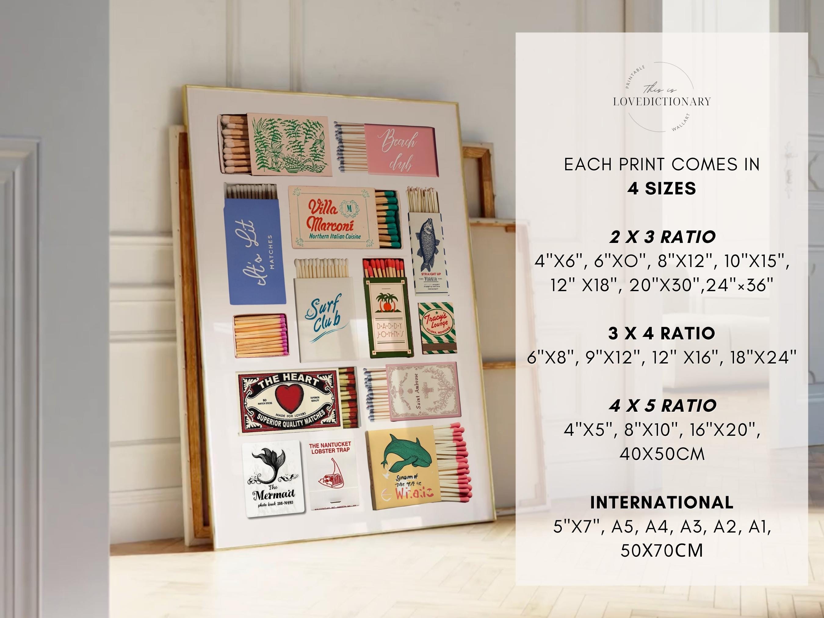 Vintage Matchbox Art Print, Retro Matches Poster (digital Download