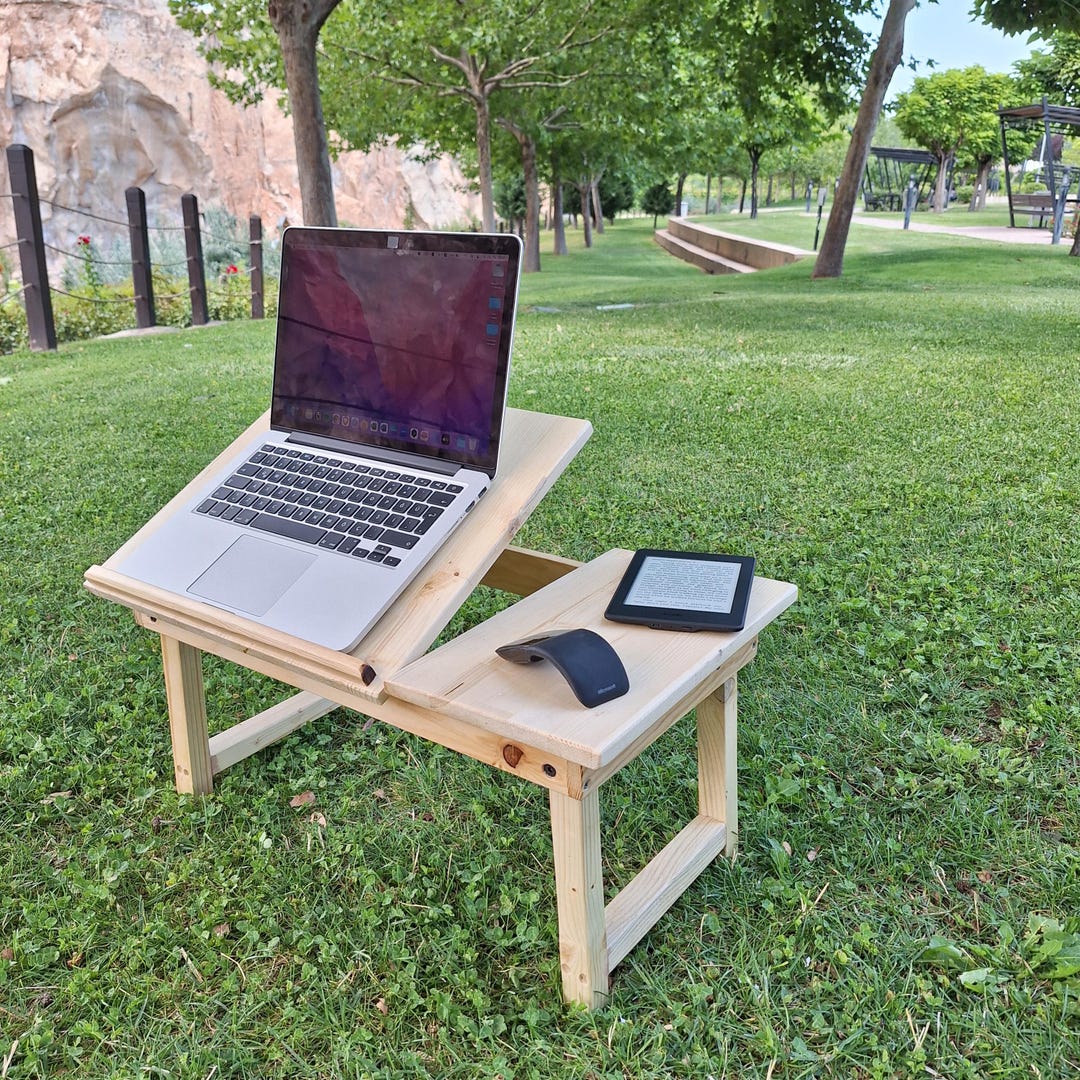Trekboard Foldable Wood Laptop Desk: Portable Bed Tray, Height Adjustable - Etsy