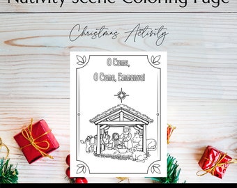 Christmas Nativity Coloring Page | Instant Download | Christmas Printables | Nativity Coloring | Baby Jesus | Coloring Pages | Christmas
