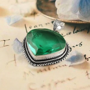 Green tourmaline pendant,handmade pendant,925 sterling silver pendant,pendant jewelry,gift for her,christmas gift
