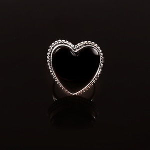 Heart Shape Black Onyx Ring, Handmade Ring, Statement Ring, 925 Sterling Silver Ring, Gift For Her/Him, Onyx Ring Jewelry
