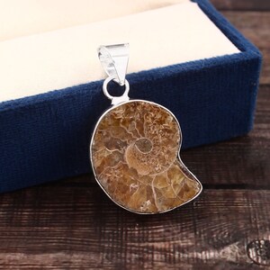 Ammonite Fossil Pendant, 925 Sterling Pendant, Ammonite Fossil Jewelry, Gemstone Pendant, Women Pendant, Handmade Pendant, Silver Jewelry