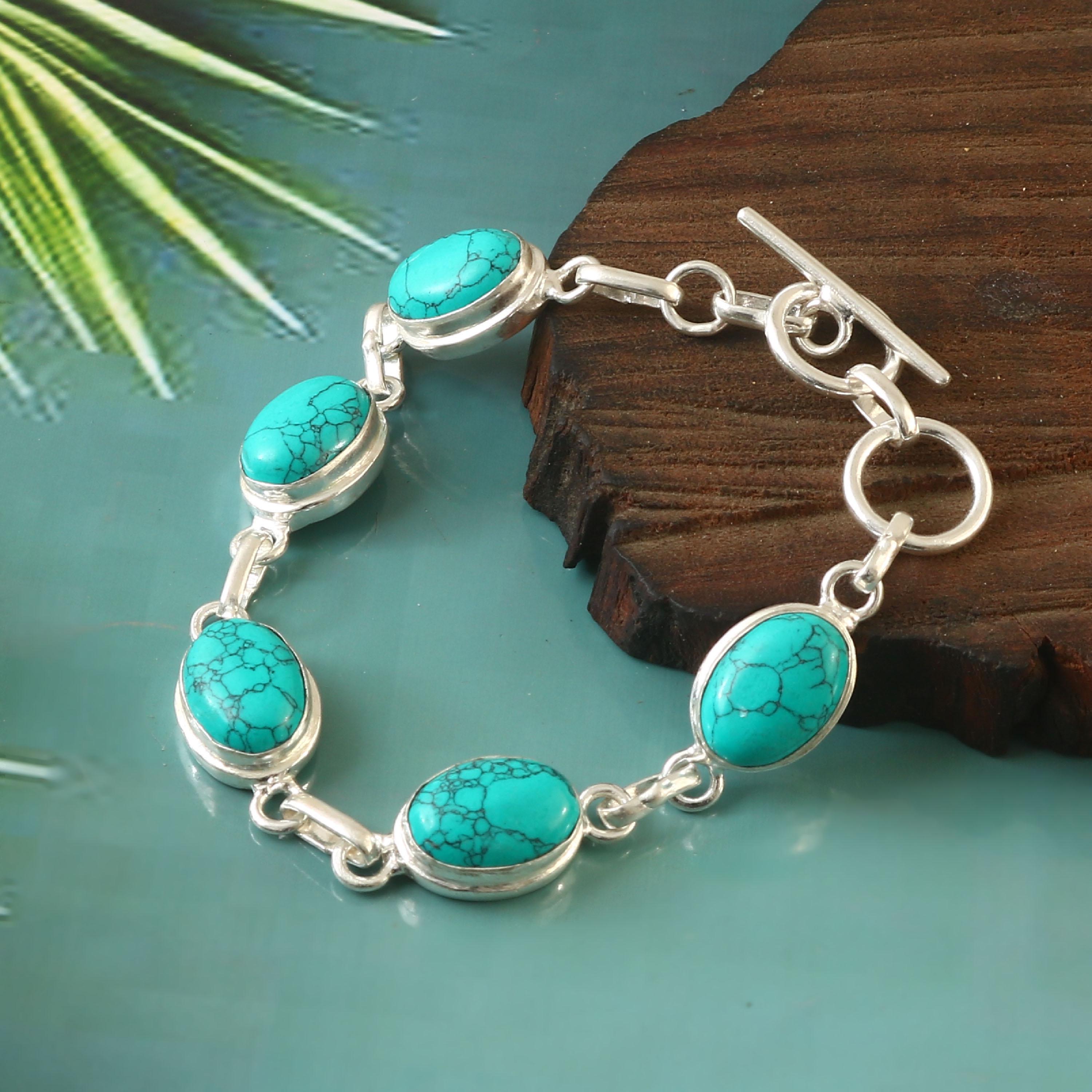 Turquoise Bracelet,gemstone Bracelet,blue Turquoise Bracelet
