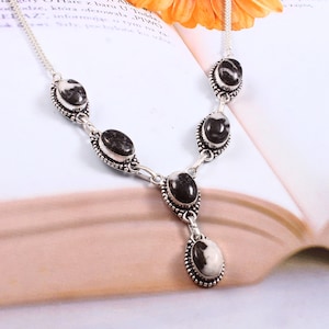 Buffalo turquoise necklace, handmade necklace, 925 sterling silver necklace, women jewelry, gemstone necklace, gift for her, birthday gift
