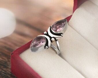ピンク クンツァイト シルバー リング 925 スターリングシルバー