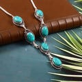 Turquoise necklace, handmade necklace, 925 sterling silver necklace, women jewelry, gemstone necklace, gift for her, anniversary gift product logo