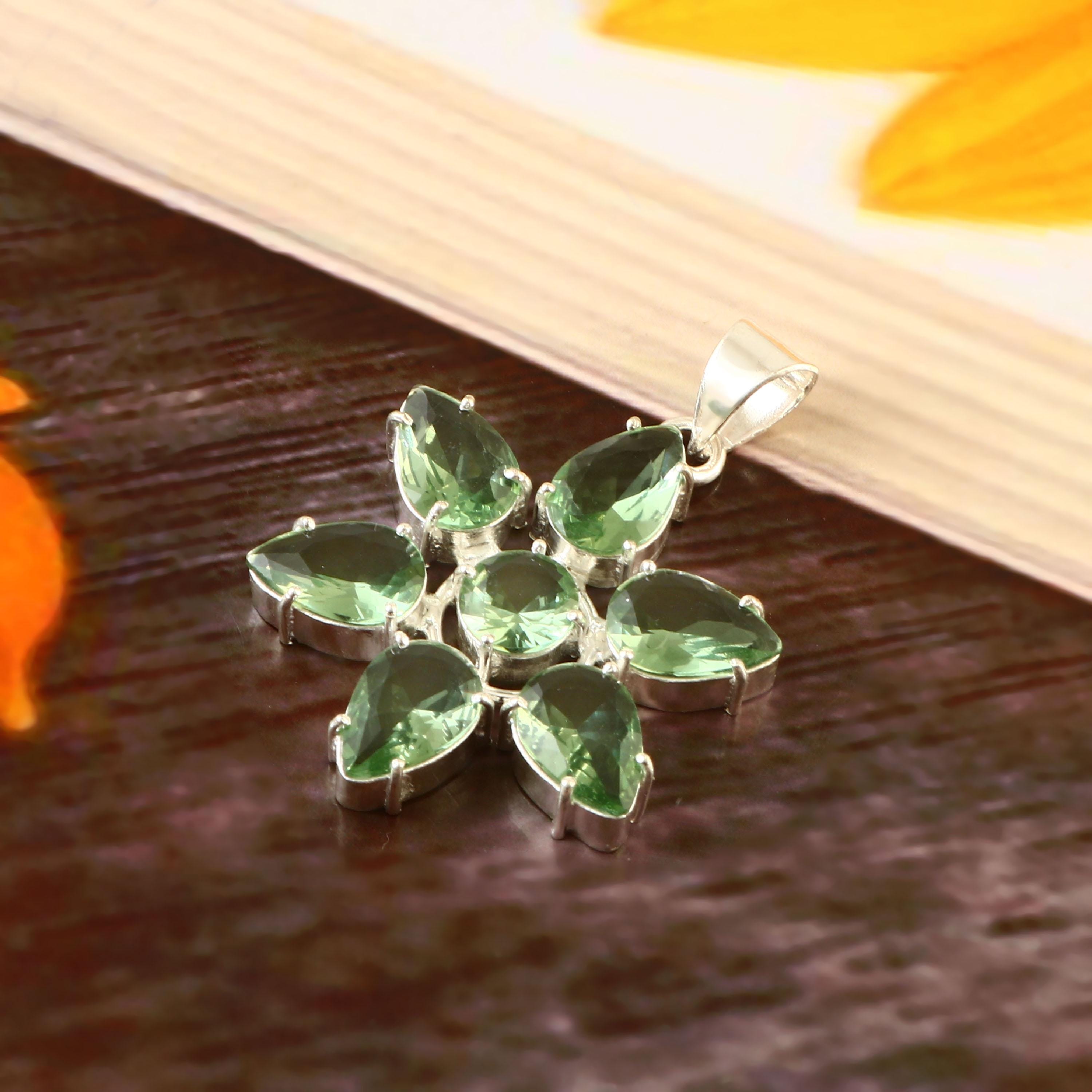 Ciondolo In Ametista Verde, Ciondolo In Argento Sterling 925, Ciondolo - Foto 2