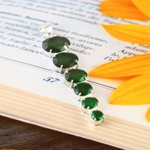 Green tourmaline pendant, handmade pendant, 925 sterling silver pendant, pendant jewelry, gift for her/him, anniversary gift