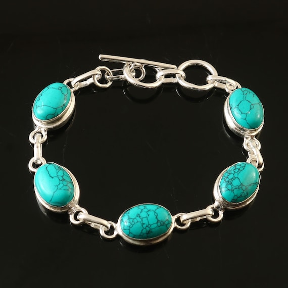 Turquoise Bracelet,gemstone Bracelet,blue Turquoise Bracelet