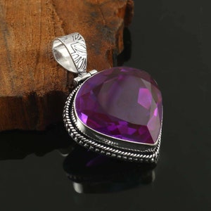 Amethyst pendant,purple gemstone pendant,925 sterling silver pendant,handmade pendant, jewelry,gift for her,christmas gift