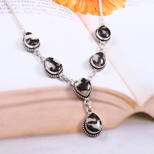 Buffalo turquoise necklace, handmade necklace, 925 sterling silver necklace, women jewelry, gemstone necklace, gift for her, birthday gift