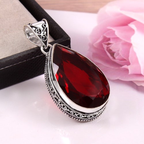 Collier En Argent Sterling 925 Avec Pierre Apatite Verte - Longueur 18 Pouces - Neuf Sans Emballage - Inde