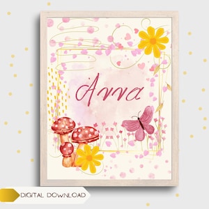 Regalos digitales con nombres griegos para niños, arte con letras griegas, monogramas personalizados, regalo de bautizo personalizado, inicial, nombre de niña