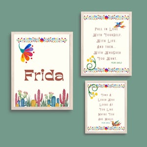 Frida Khalo Set of 3 Prints,Frida Kahlo Poster, Frida Kalho, Female Empowerment, Quotes About Life, Unique Gifty ideas, High Resolution